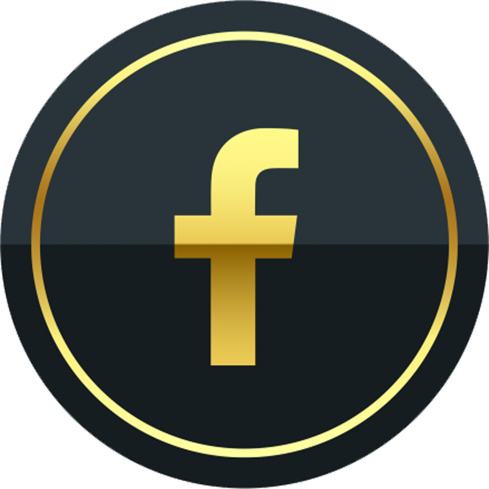 black and gold facebook logo